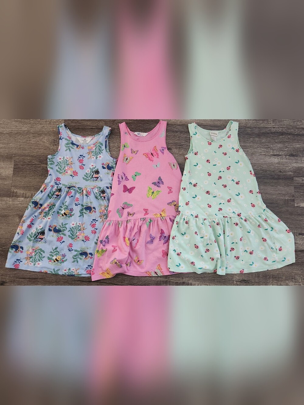 **GREAT COND** H&M Sz 6 6X 7 8 Girls Three Summer Sun Dress Sundress Bundle Lot